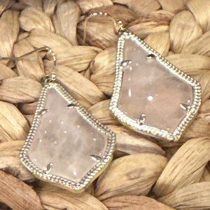 KENDRA SCOTT: Alex Earrings in Rose Quartz and Gold